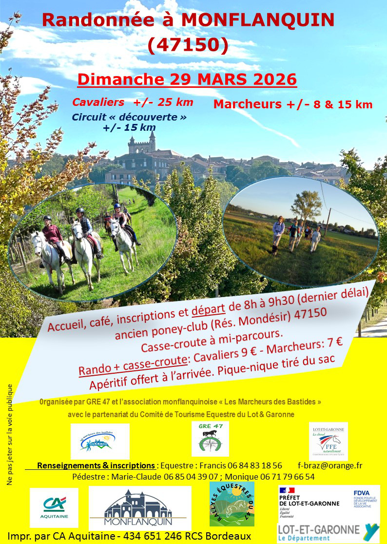 🚶‍♂️🐎 Randonnée à Monflanquin (47150)