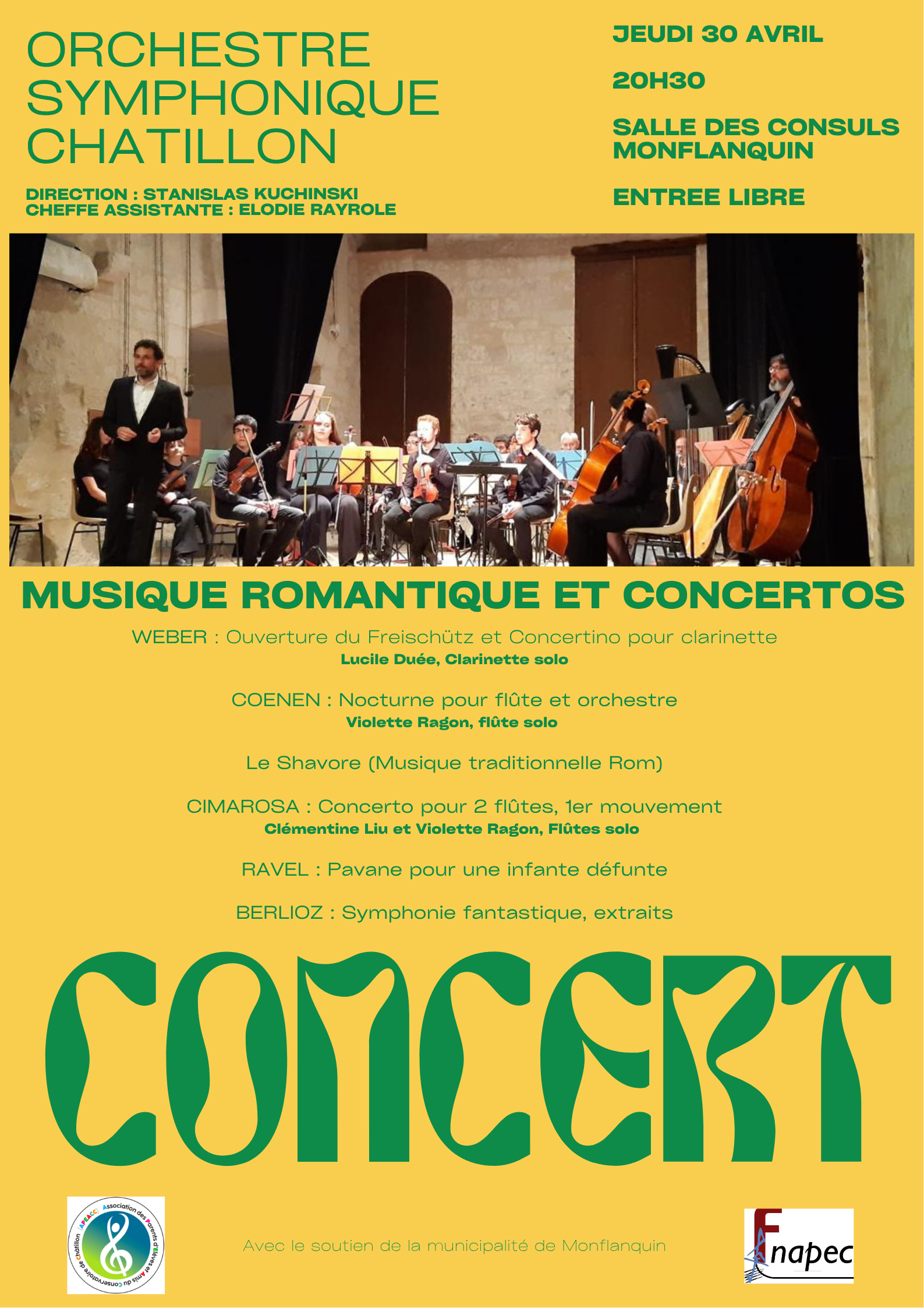 🎶 Concert à Monflanquin – Orchestre Symphonique de Chatillon 🎶