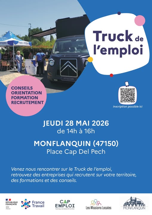 Le Truck de l’Emploi fait étape à Monflanquin !
