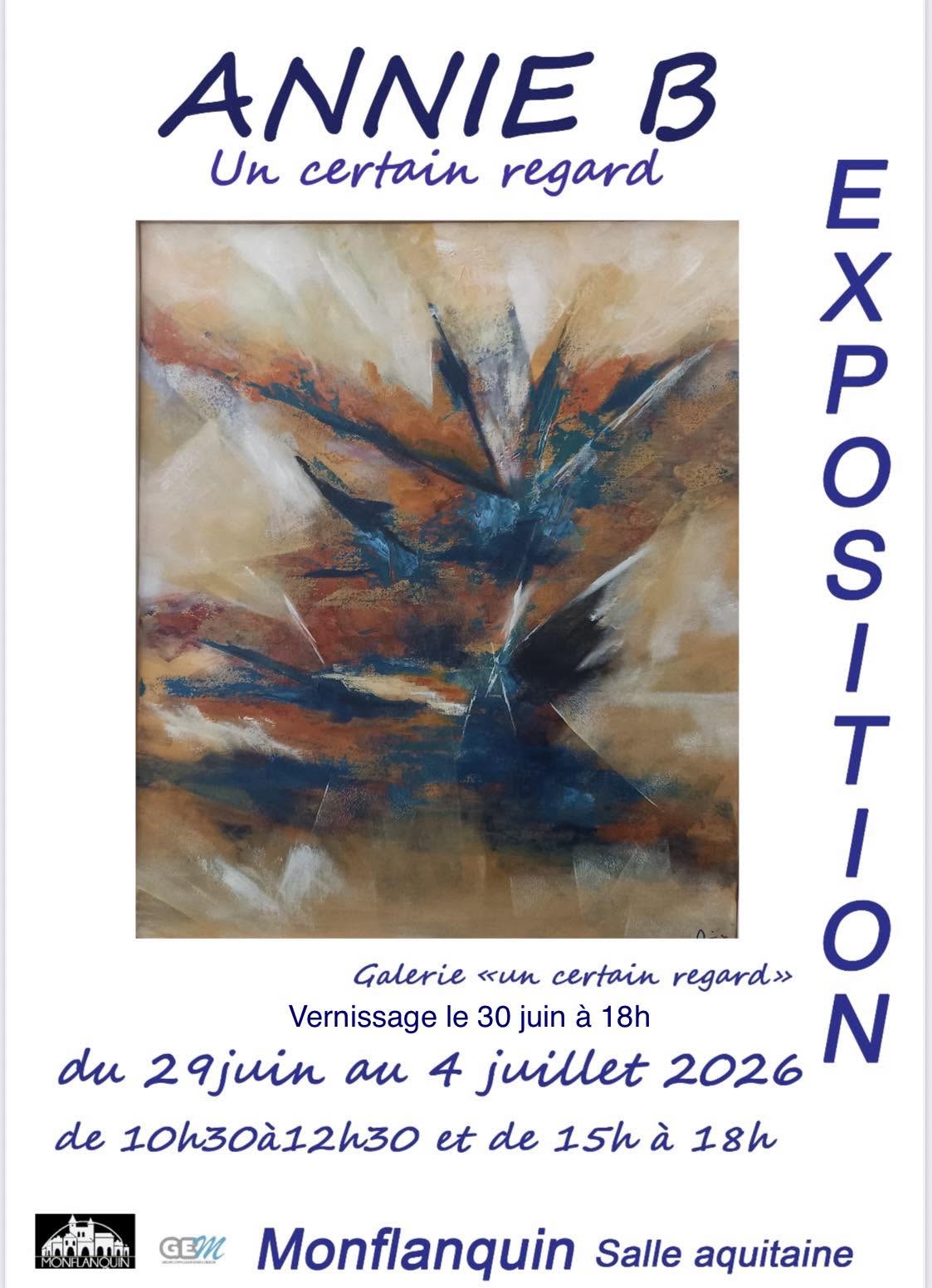 L'association GEM a le plaisir de vous inviter à découvrir l'univers d'Annie BRECHET, artiste peintre.