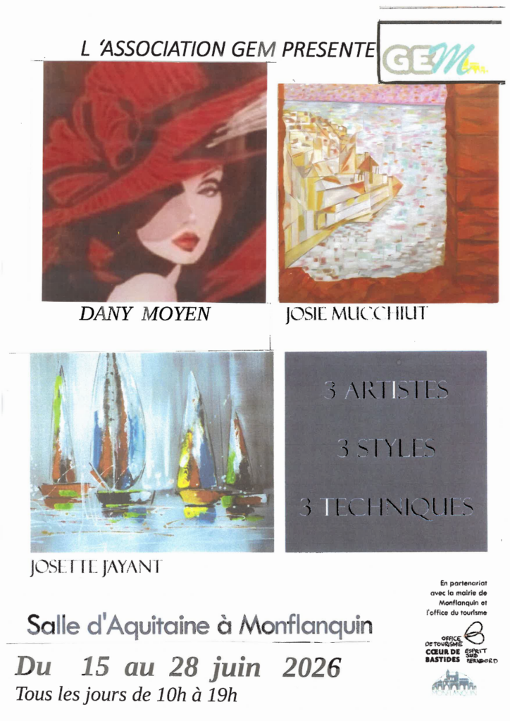 🎨 Exposition "3 Artistes, 3 Styles, 3 Techniques"