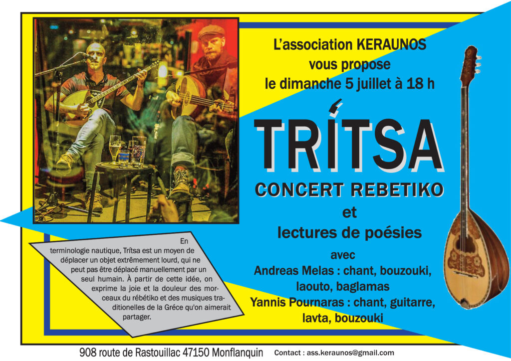 Concert Rebetiko & lectures de poésies