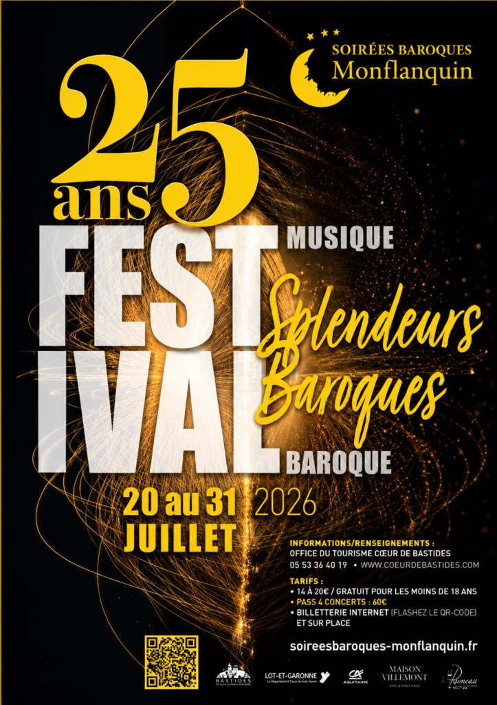 🎼 Les Soirées Baroques de Monflanquin fêtent leurs 25 ans !