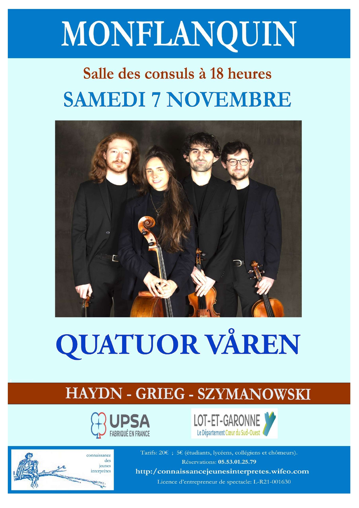 🎻 Le Quatuor Våren à Monflanquin : un rendez-vous à ne pas manquer !