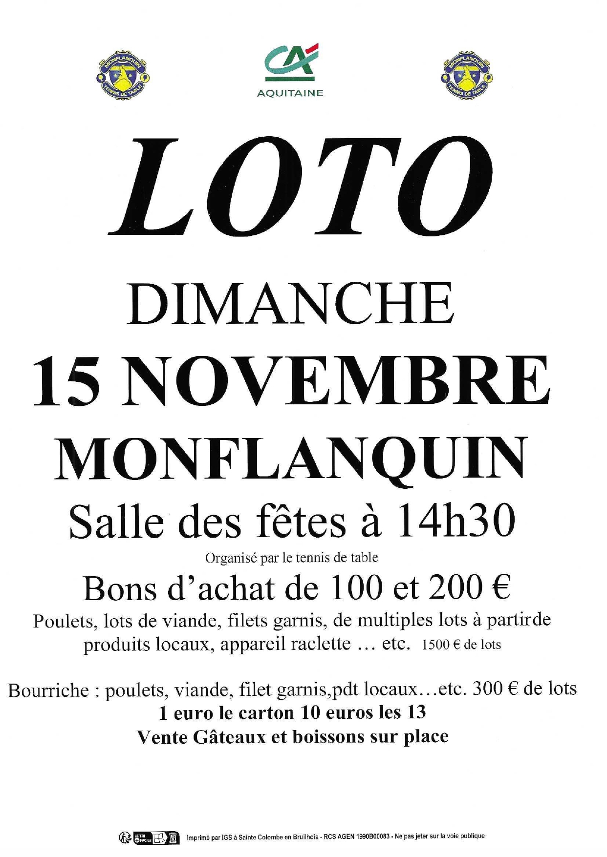 🎉🎱 GRAND LOTO À MONFLANQUIN ! 🎱🎉